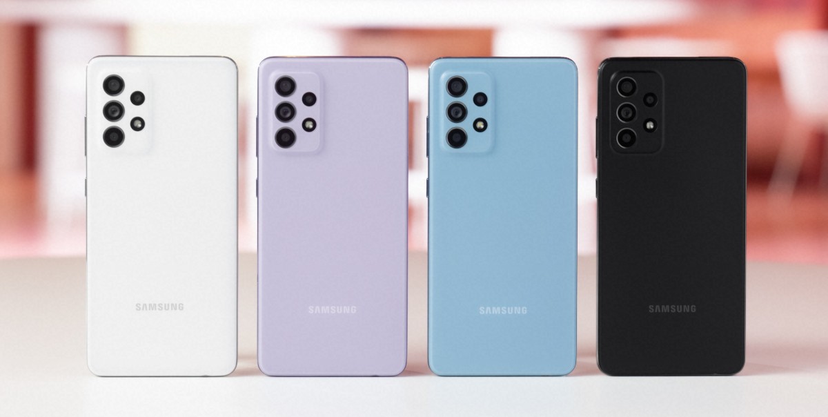  Samsung Galaxy A52 в: Awesome Violet "width =" 120 "height =" 180 "src =" https: //fdn.gsmarena.com/imgroot/news/21/03/samsung-galaxy-a52-a72-announced/a52/popup/-120/gsmarena_006.jpg[19659009]Samsung Galaxy A52 in: Awesome White "width =" 120 "height =" 180 "src =" https: //fdn.gsmar ena.com/imgroot/news/21/03/samsung-galaxy-a52-a72-announced/a52/popup/-120/gsmarena_007.jpg[19659011]Samsung Galaxy A52 в великолепном черном, сине-фиолетовом и великолепном белом цветах </strong> </span> </p>
<p> A52 работает под управлением One UI 3.0, созданного на основе Android 11 из коробки, и включает в себя набор функций безопасности Knox. 32-мегапиксельную селфи-камеру можно использовать для разблокировки по лицу или вместо этого можно использовать встроенный в дисплей сканер отпечатков пальцев. </p>
<p> В телефоне есть приличный набор мультимедийных функций, начиная с основных — разъем для наушников 3,5 мм и стереодинамики. Динамики поддерживаются Dolby Atmos, включая специальный режим «Dolby Atmos для игр». </p>
<p><img loading=