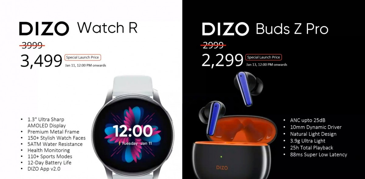  DIZO Watch R и Buds Z Pro объявили 